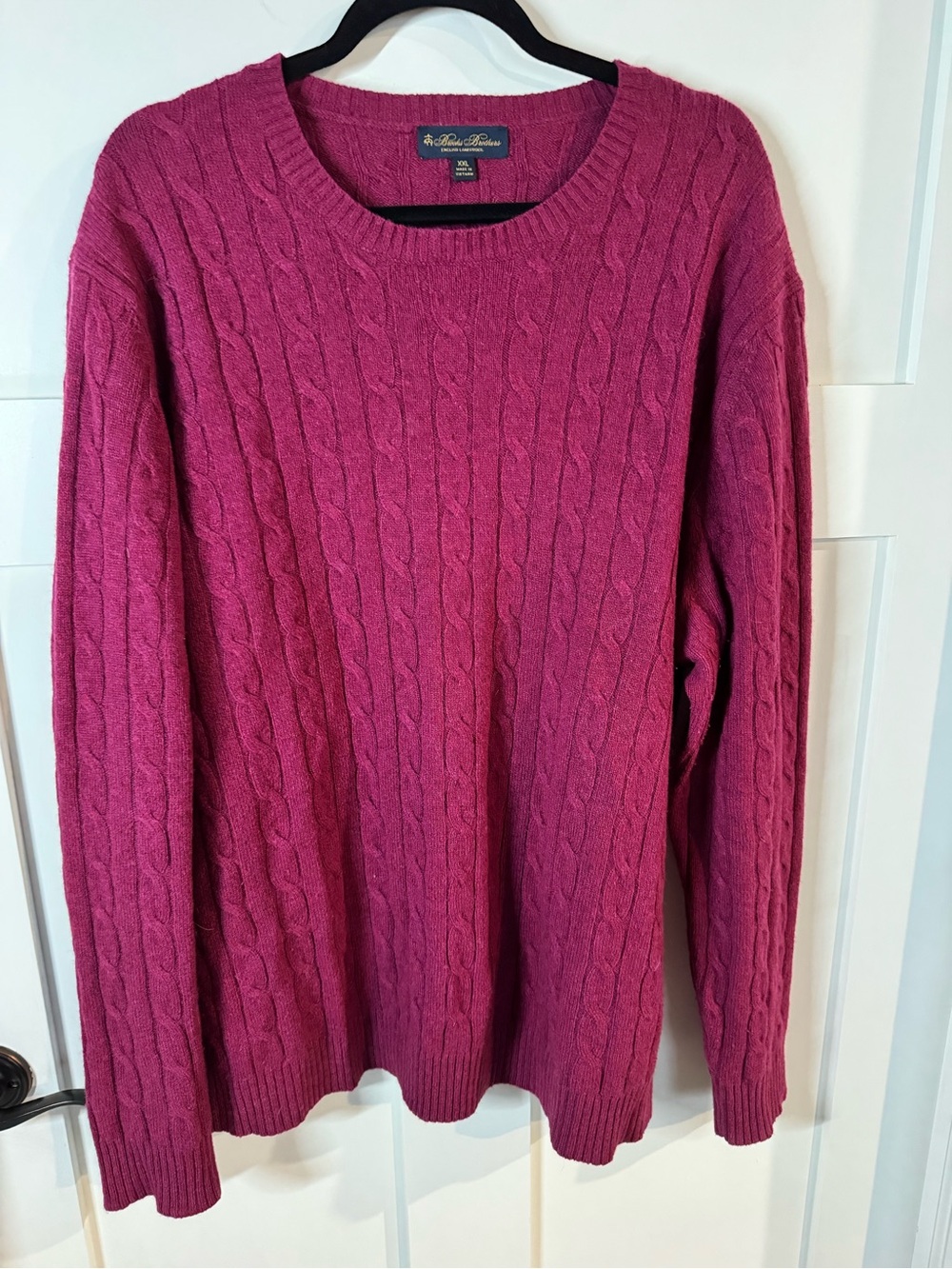 Brooks Brothers Cable Knit Sweater - Raspberry